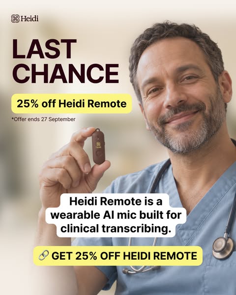 Last chance. 25% off Heidi Remote.