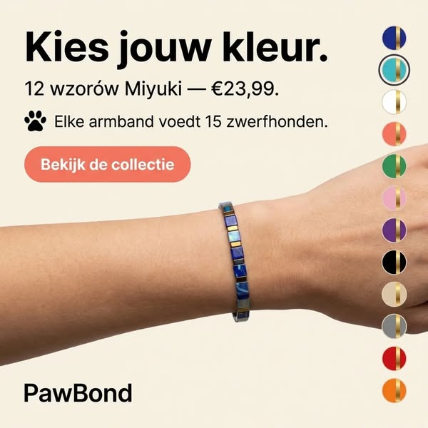 Elke armband voedt 15 honden.