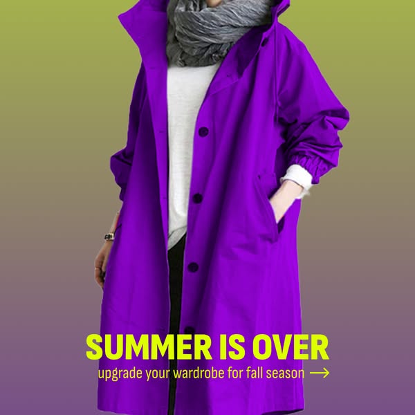 Water-Resistant Oversized Windbreaker