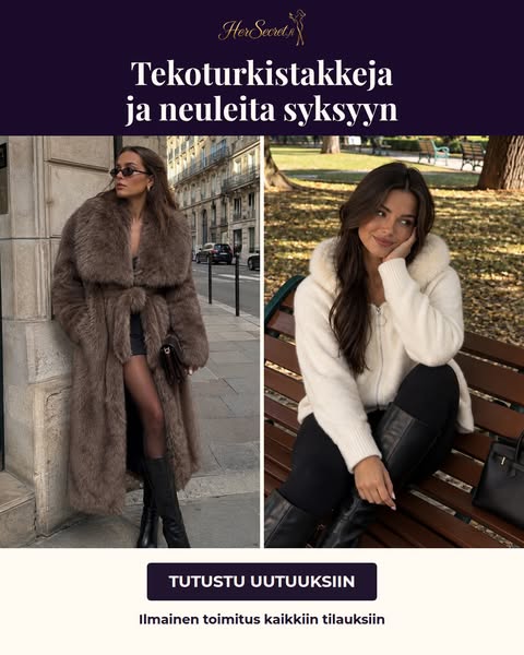 Tekoturkistakkeja ja neuleita syksyyn