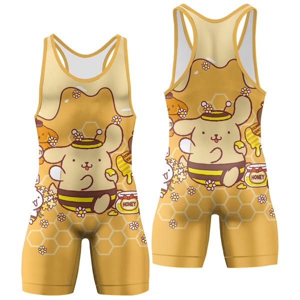 Pompompurin Honey Bee Wrestling Singlet