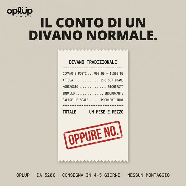 Il divano che arriva in una scatola