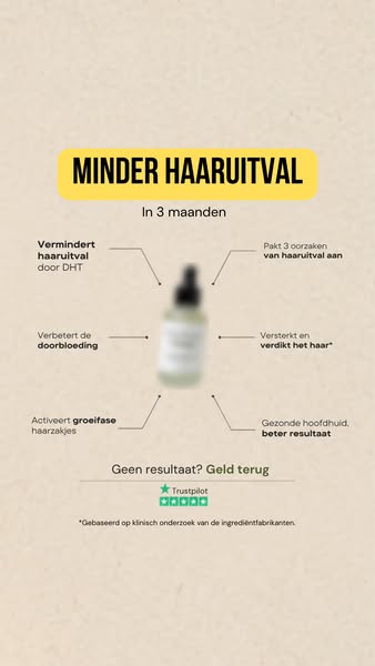 Minder haaruitval. 30 sec per dag.