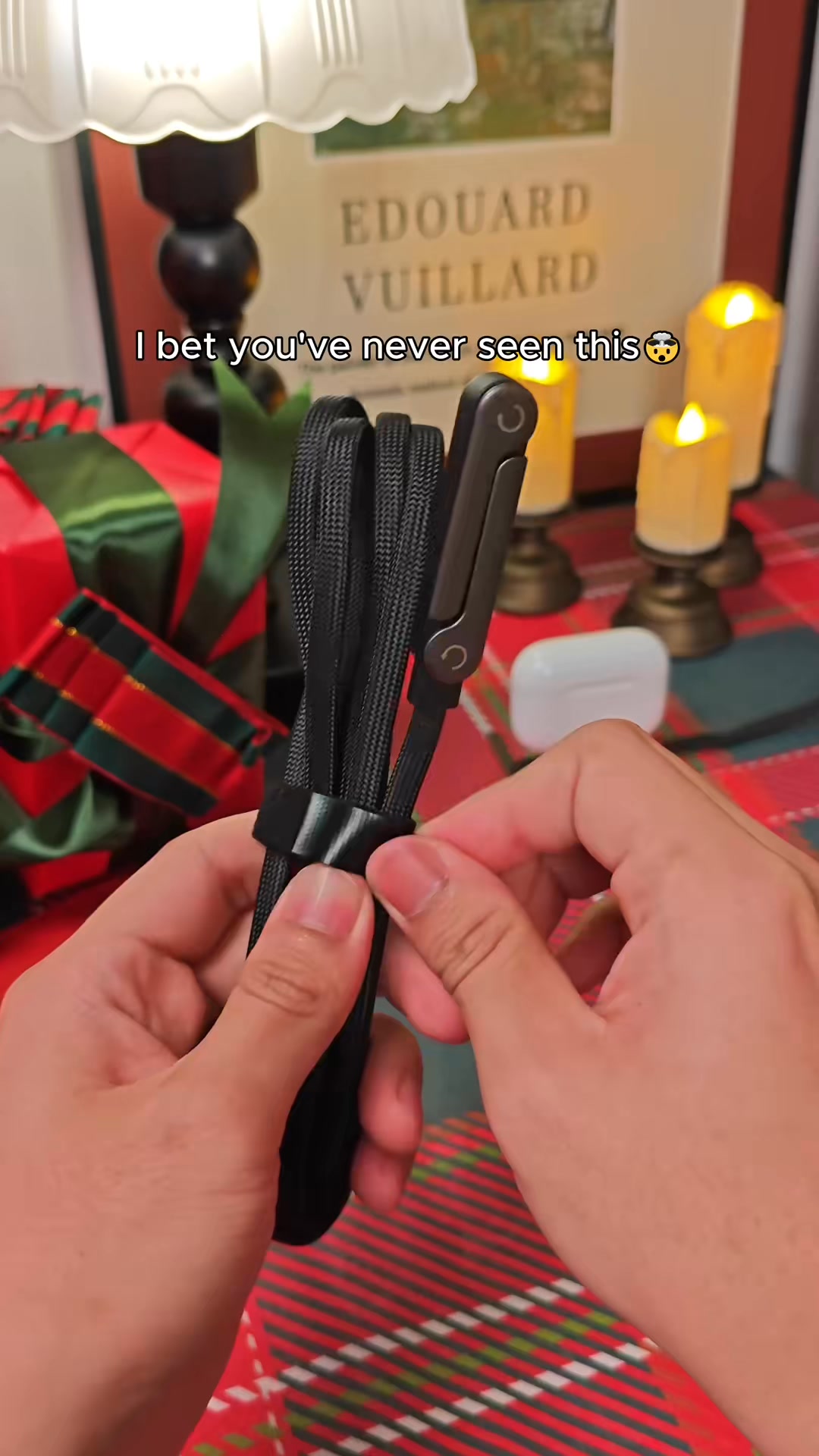 Official Authorized | MFi-Certified Cables 2-in-1 Invisible Holder Charger Cable - 240W Fast Charging Cord with Built-In Phone Stand