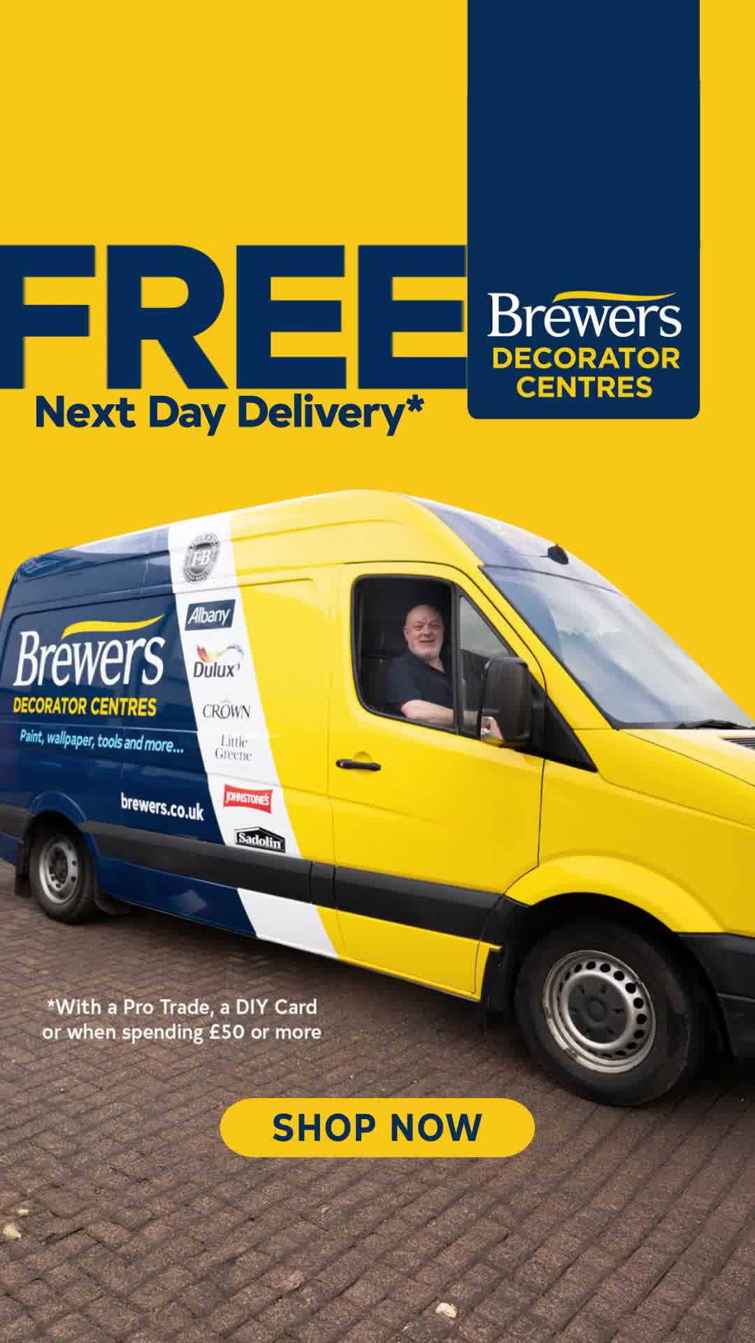 FREE next day delivery at Brewers Decorator Centres