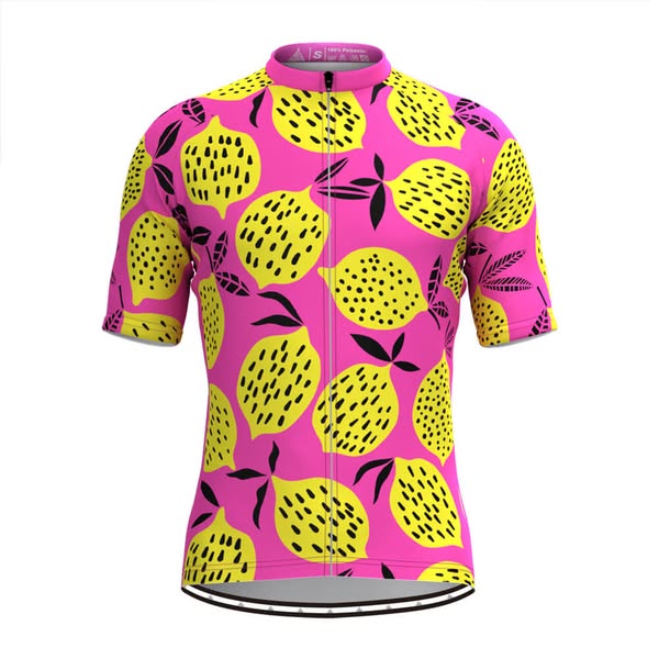 Men's The Yellow Lemon Print Cycling Jersey