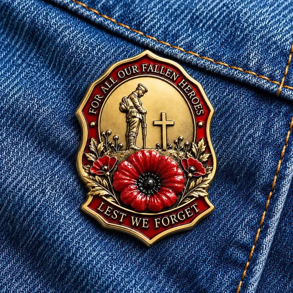 Limited Edition Red Poppy Remembrance Brooch – For All Our Fallen Heroes