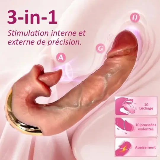 Athena – Wibrator 3 w 1 z funkcją ruchu posuwisto-zwrotnego i imitacją