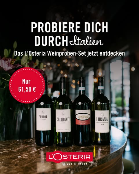 Vier L´Osteria Weine zum Entdecken – mit Preisvorteil im Set.