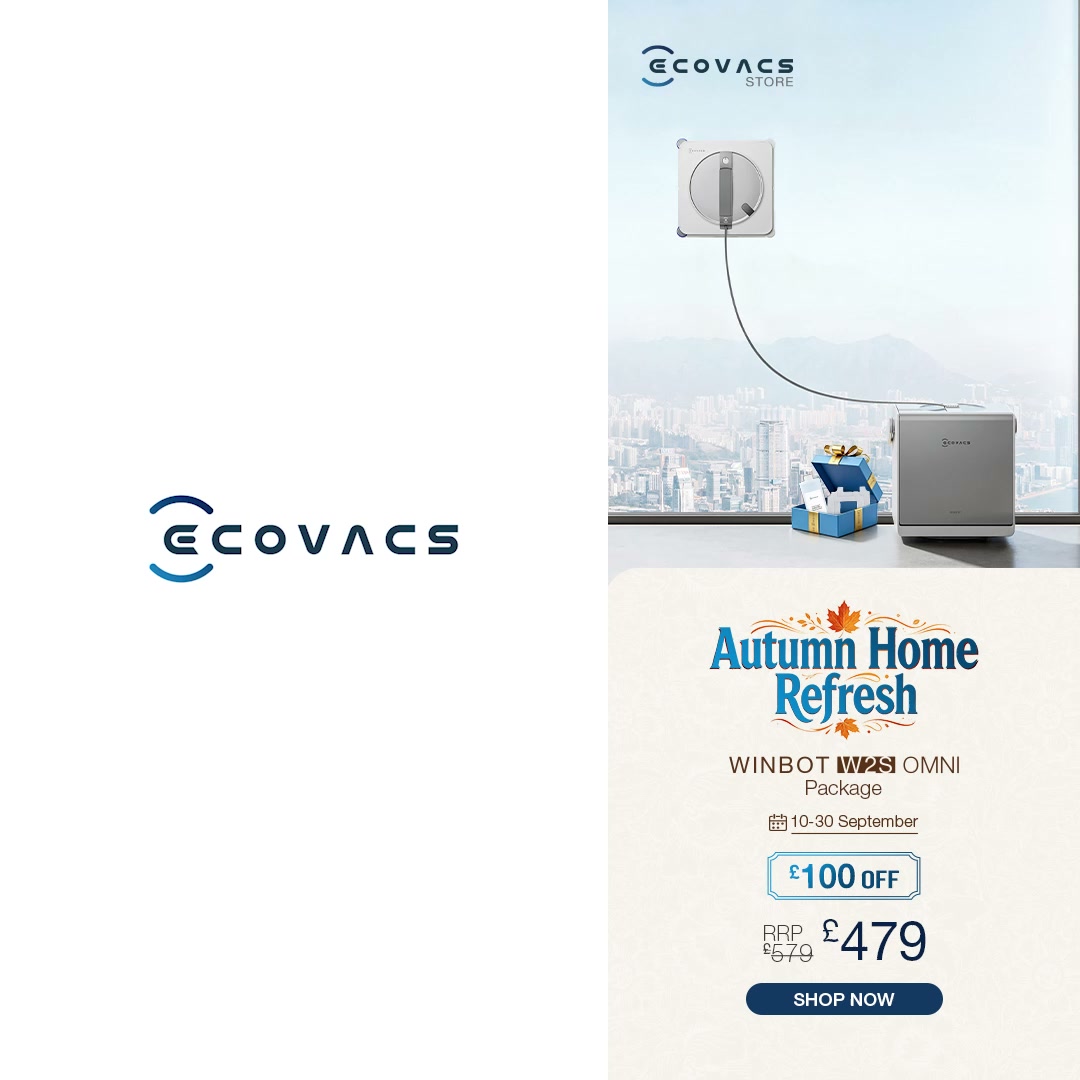 Autumn Home Refresh: WINBOT W2S OMNI Package at £479 – Save £100!