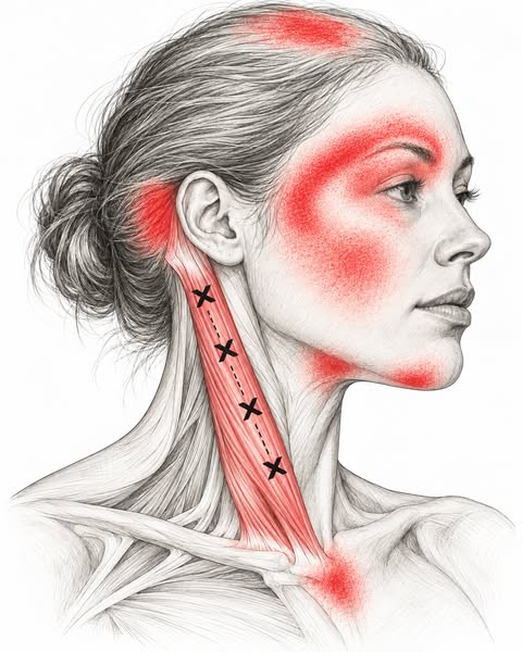 Neun Jahre lang nannte mein Arzt es Spannungskopfschmerzen. Schmerzmittel. Stress reduzieren. Dann stellte mir meine Masseurin eine einzige
