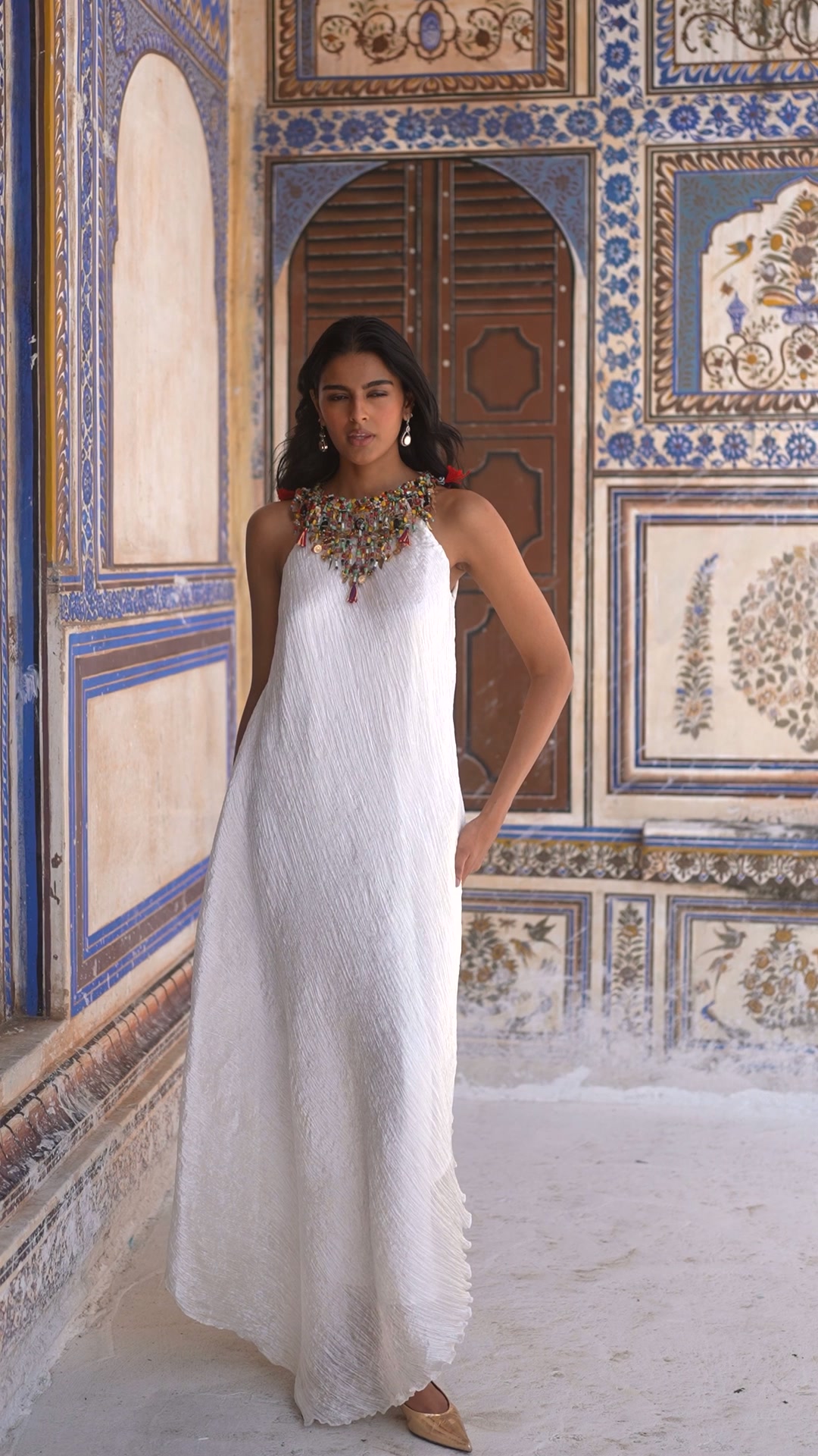 BEADED CRUSHED TISSUE MAXI