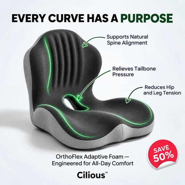 Orthopedic Seat Cushion for Back & Tailbone Support