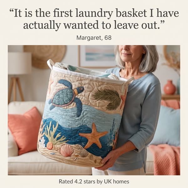 The laundry basket too pretty to hide away