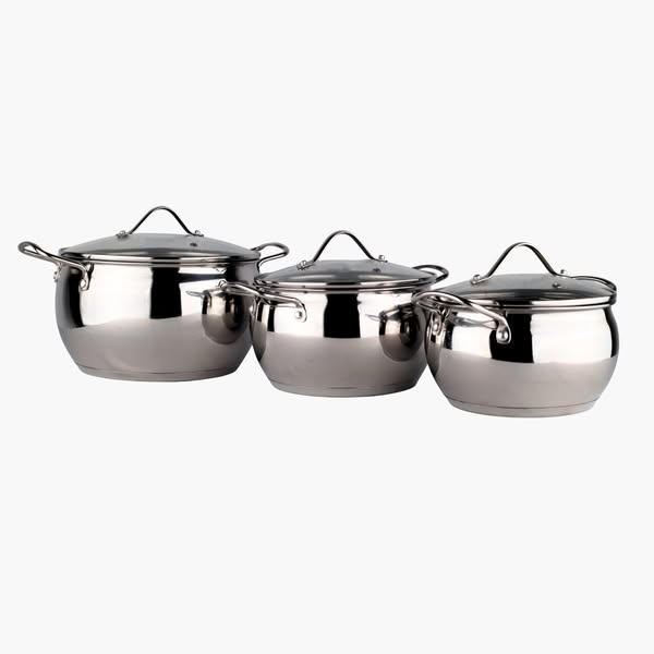 Bavary Apple Pannenset 6-delig – 18/10 RVS – Inductiegeschikt