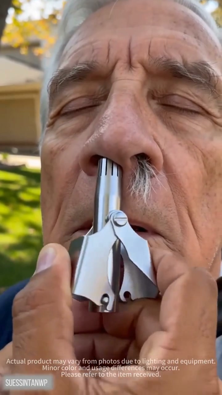 Manual Nose Hair Trimmer – Stainless Steel 360° Trimmer, Waterproof & No Battery Required