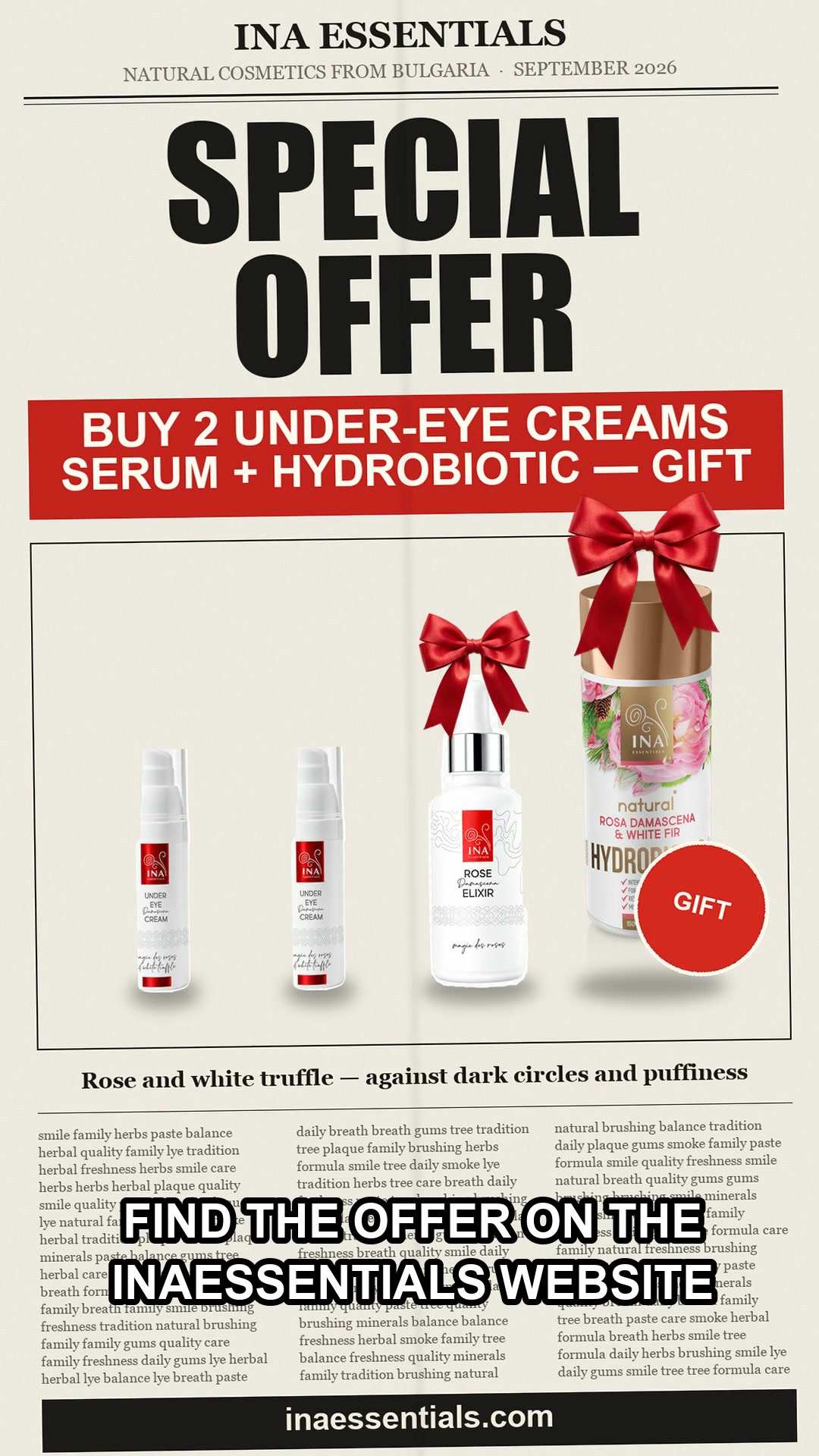 Buy 2 eye creams, serum free