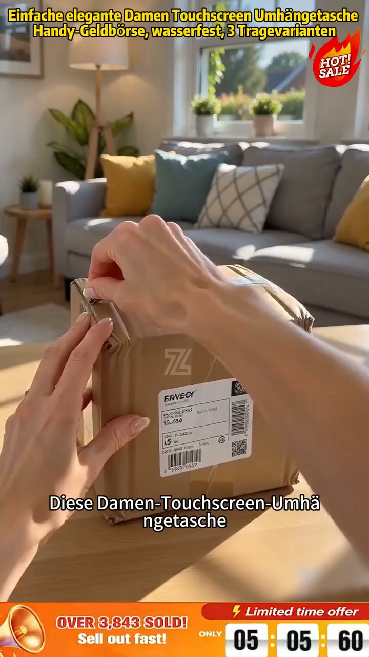 SONDERANGEBOT 2026 – 60 % RABATT Damen-Umhängetasche mit Touchscreen – Smartphone-Ladefunktion, Diebstahlschutz & wasserabweisend