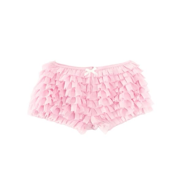 Delicate Pink Chiffon Ruffles Shorts