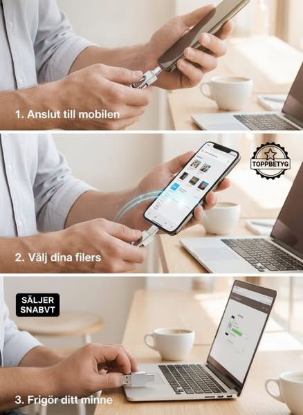 USB-minne med dubbla portar