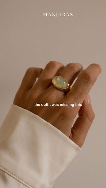 Gold Dome Ring | Clear Quartz Stone Ring | Manjaras