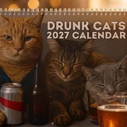 Drunk Cats 2027 Calendar