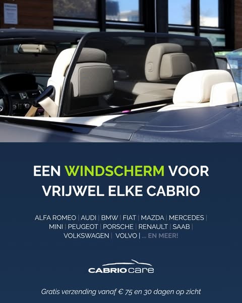 Windscherm voor uw cabrio