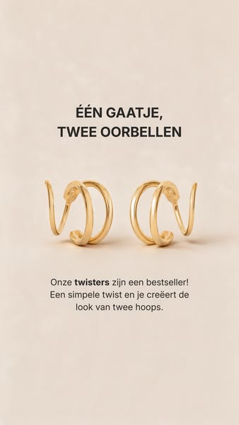 1 gaatje, 2 oorbellen