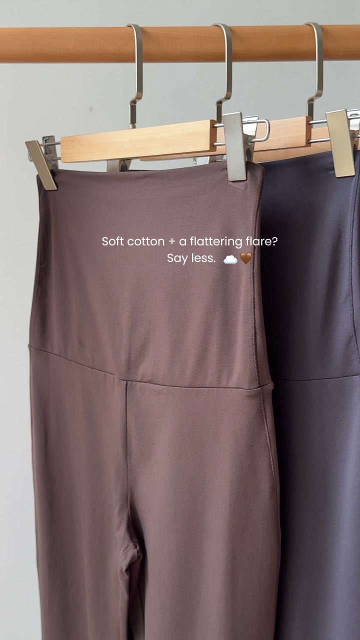 Cotton Foldover Maternity Flare Pants 30.5"