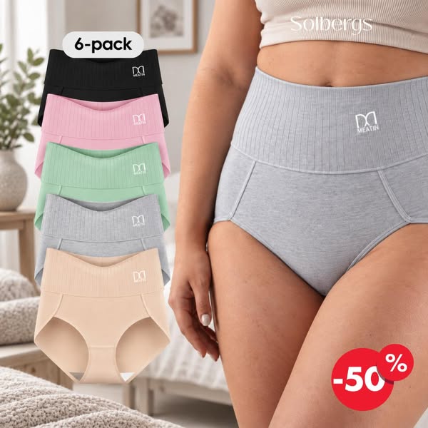 Mageform | 6-pack Andas & Bekväma Höga Midjetrosor med Magstöd