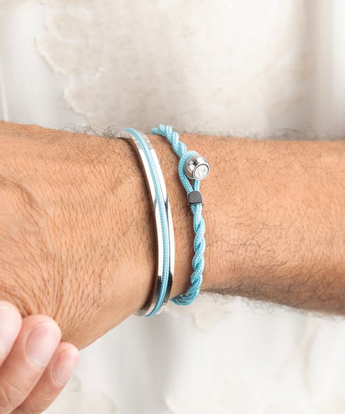 Pig & Hen Easy Ed Summer Blue | Silver | Rope Bracelet