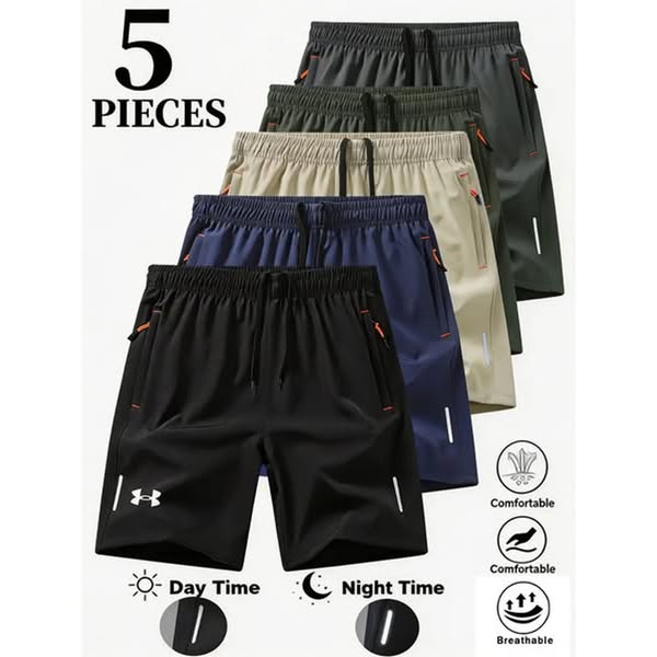 $9 Each! Men's 5‑Pack Dry‑Fit Athletic Shorts