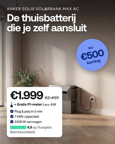 Nu €1.999, bespaar €500