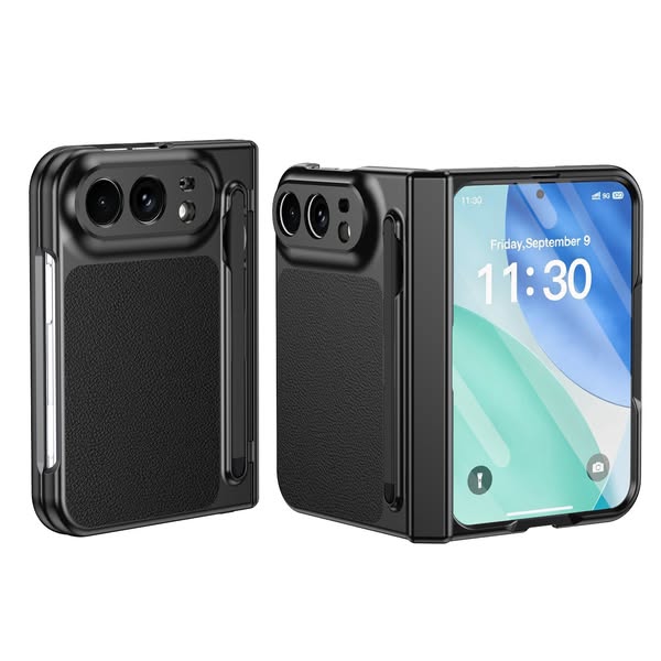 Premium Leather Texture Foldable Case with Pen Slot