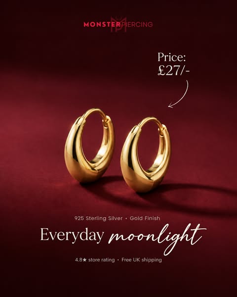 Skin-Safe Gold Hoops · Free UK Ship
