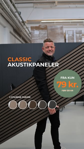 Danmarks billigste akustikpaneler fra 79 kr.