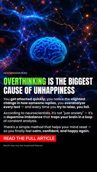 OVERTHINKING IS THE BIGGEST CAUSE OF UNHAPPINESS