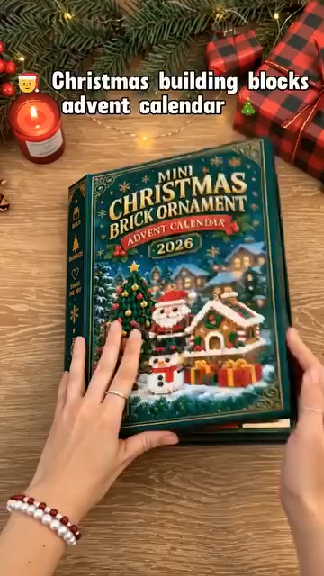 24-Day Mini Christmas Ornament Advent Calendar | 24 unique festive buildable designs with hanging loops—perfect for decorating Christmas