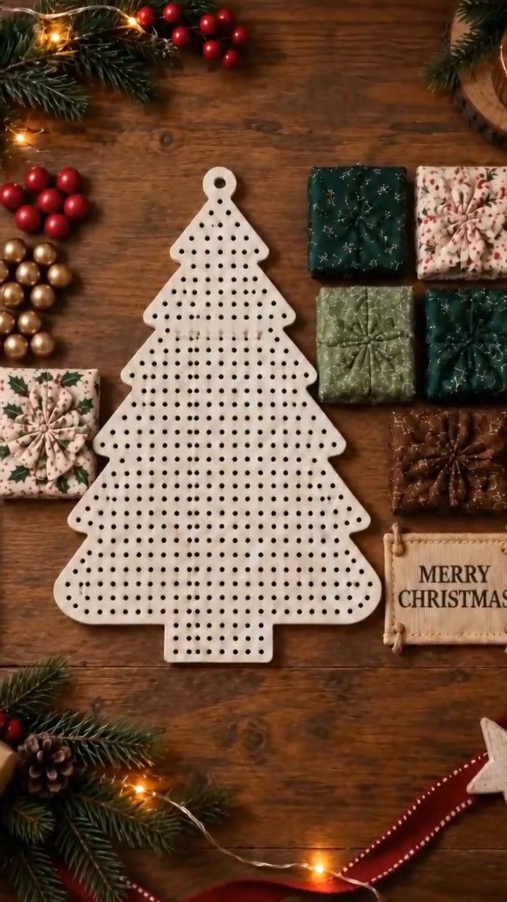 Christmas Fabric Flower Door Hanging DIY Kit – Layered Holiday Décor(Buy 2 Free Shipping)
