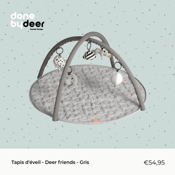 Tapis d'éveil - Deer friends - Gris€54.95