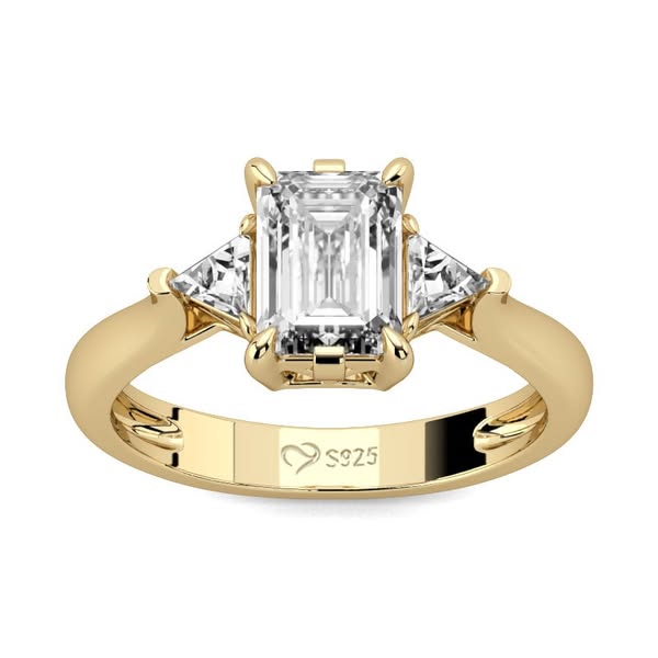 Trillion Emerald Cut Engagement Rings for Women
