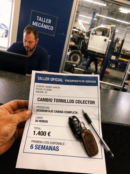 "Hay que desmontar la cabina" — 1.400€ por 4 tornillos