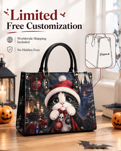 Gothic Purr Leather Handbag