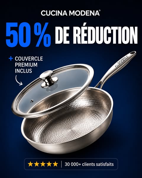 50 % et le couvercle offert