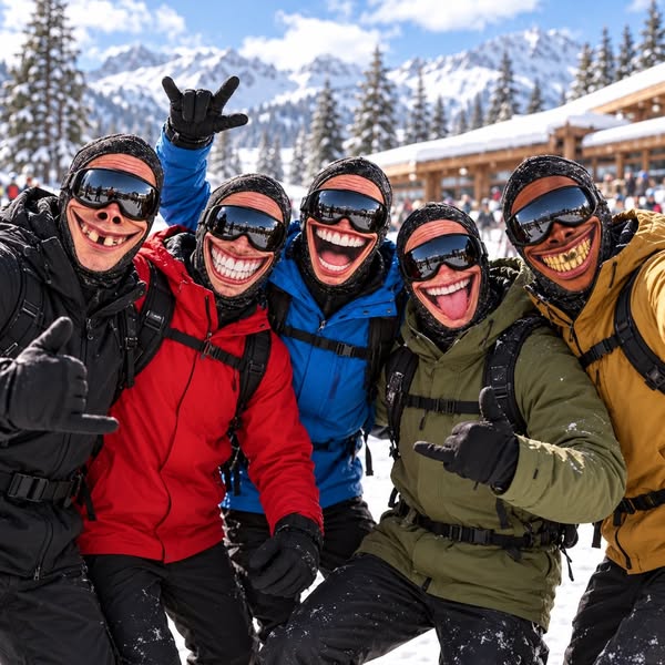 Funny 3D Print Ski Balaclava