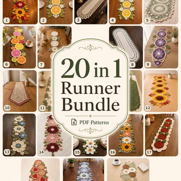 20 Table Runner Patterns (Huge Bundle Deal)