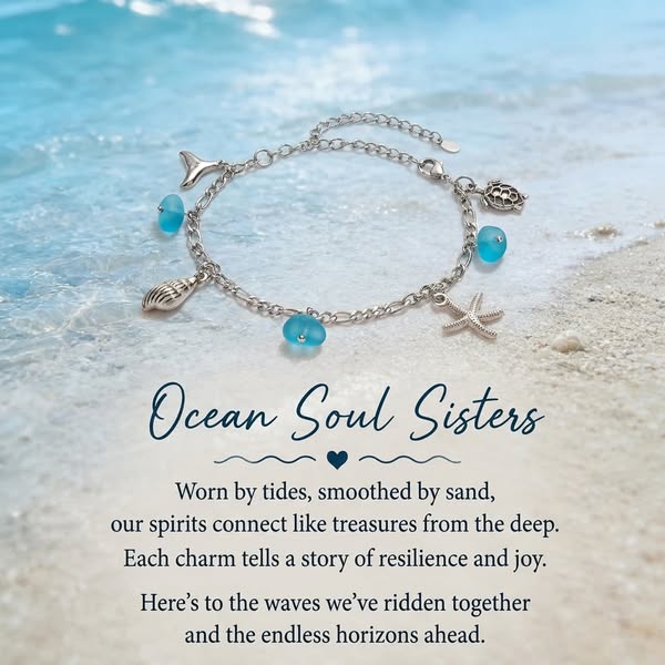 Unique Sister Sea Glass Bracelet