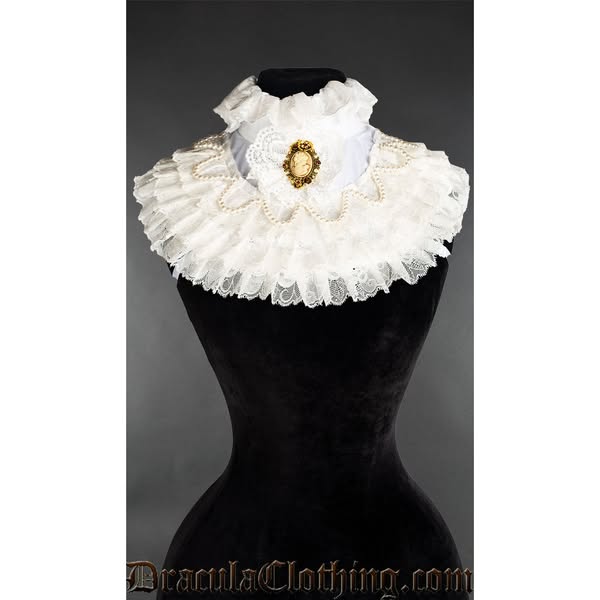 White Victorian Ruffle Collar