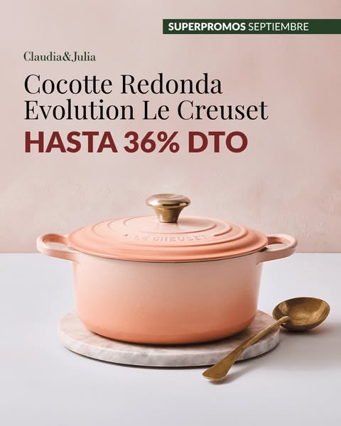 Cocotte Le Creuset con un 36% de DTO