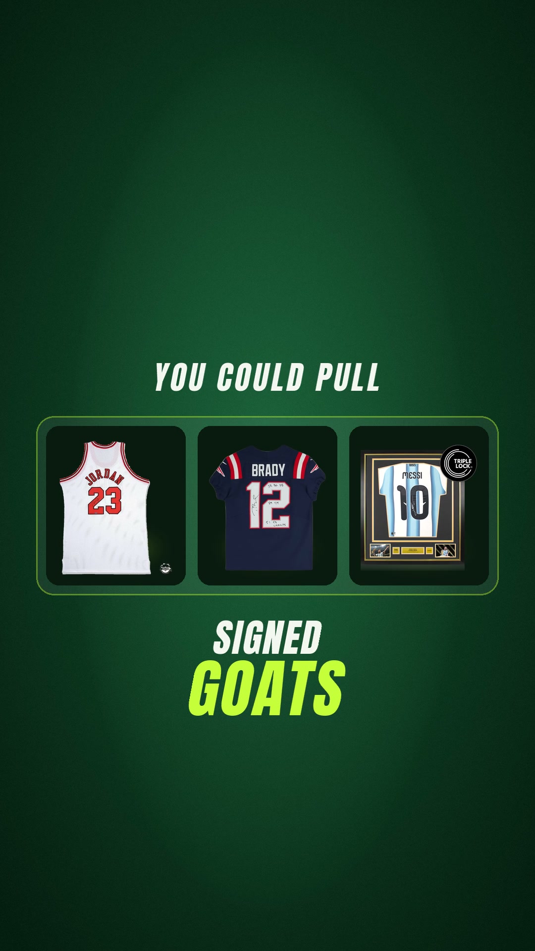 Open a box. Find a GOAT's autograph.